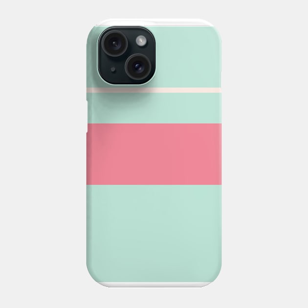 A refined collection of Pale Chestnut, Powder Blue, Misty Rose and Light Coral stripes. Phone Case by Sociable Stripes