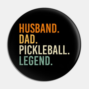 Pickleball Player Funny Husband Dad Legend Vintage Father's Day Pin