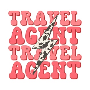 Retro Groovy Western Cowhide Travel Agent T-Shirt