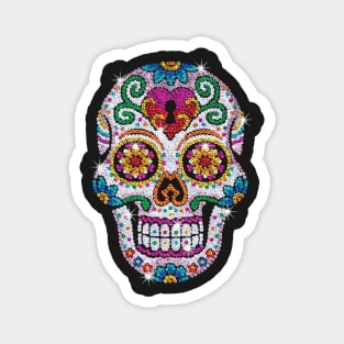 Diamond Bling Shiny Sugar Skull Diamond Skull Magnet