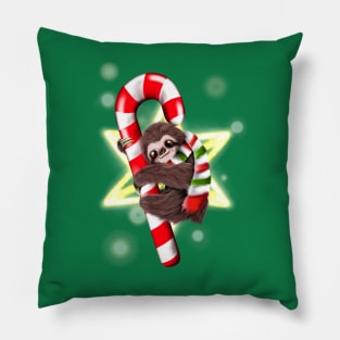 Candy cane sloth Pillow