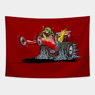 Cartoon dragster Tapestry