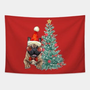 Christmas French Bulldog Tapestry