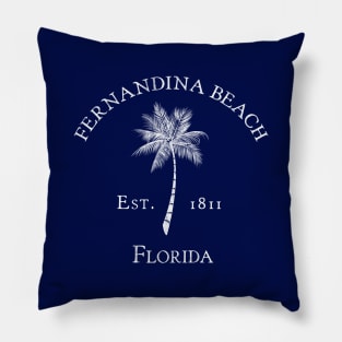 Fernandina Beach Florida Vintage Palm Pillow