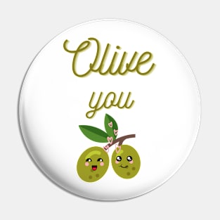 Olive you (i love you) funny cute food valentines Pin