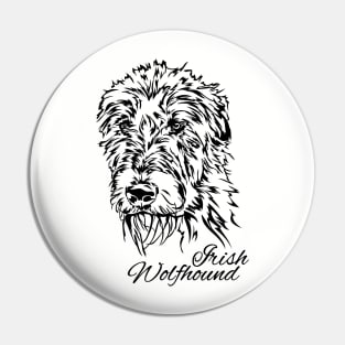 Proud Irish Wolfhound dog portrait Pin