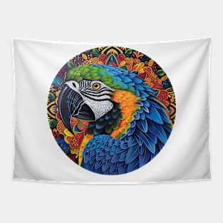 Mandala - Blue Macaw Tapestry