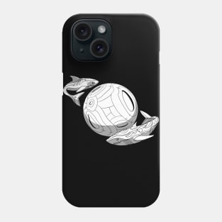 space sharks black and white Phone Case