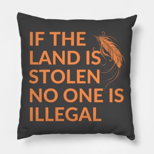 If the Land is Stolen No One is Illegal Pillow