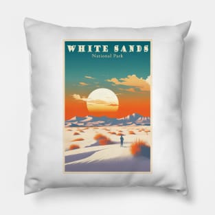 White Sands National Park Travel Poster Pillow