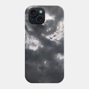 Light of hope. Dramatic grey cloudscape landscape with bright sun and bright angelic light Phone Case
