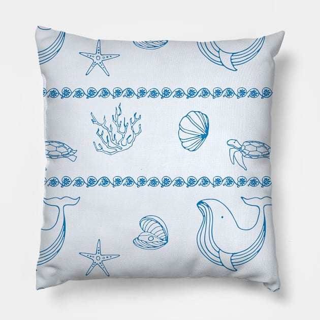 Underwater creatures #4 Pillow by GreekTavern