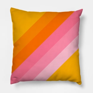 Retro Groovy 70s Yellow Pink Pillow