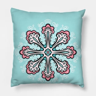 Decorative Snowflake Fun Abstract Winter Pillow