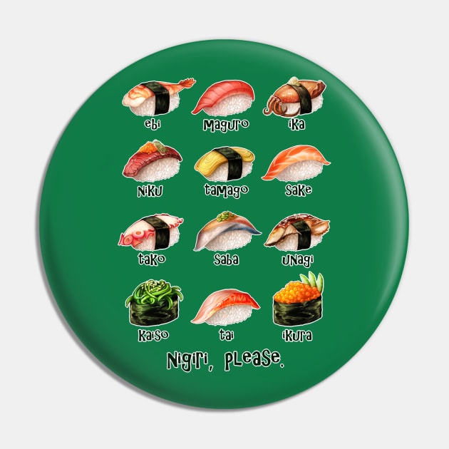 Nigiri, Please - Sushi Menu Pin by iKiska