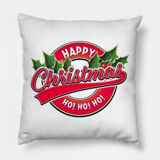 happy christmas ho ho ho logo. Pillow