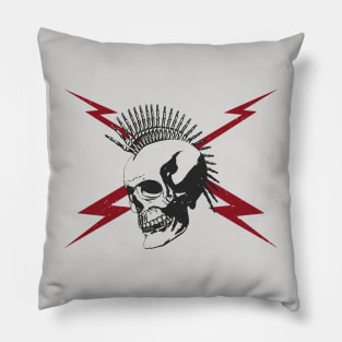 Punk Rock Skeleton with Lightning Bolts Pillow