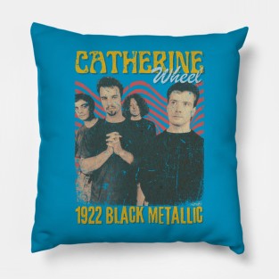 Catherine Wheel Vintage 1992 // 1922 Black Metallic Original Fan Design Artwork Pillow