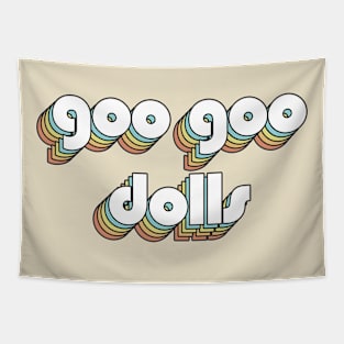 Goo Goo Dolls - Retro Rainbow Typography Faded Style Tapestry