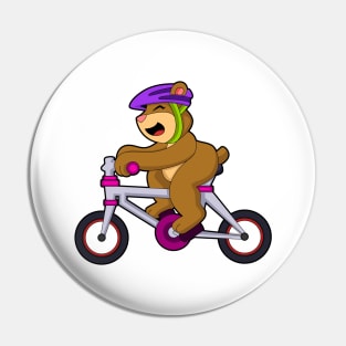 Bear with Bicycle & Helmet Pin