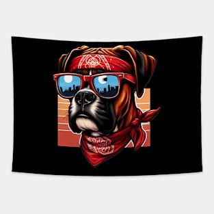 Funny Boxer Dog with Sunglasses Tapestry