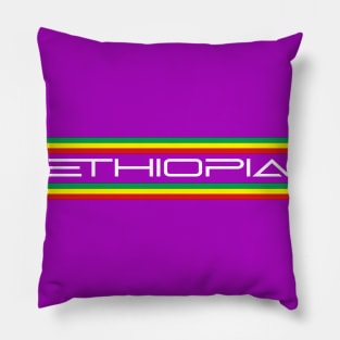 ethiopia word and flag Pillow