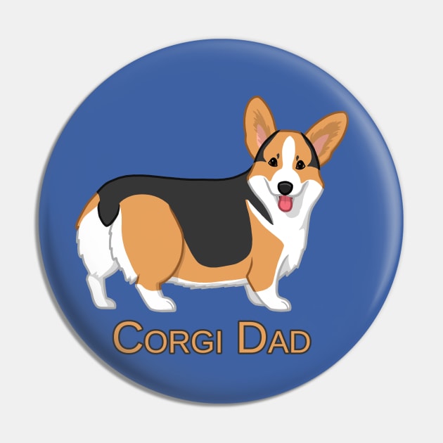 Cute Red Tricolor Pembroke Corgi Dog Dad Pin by csforest
