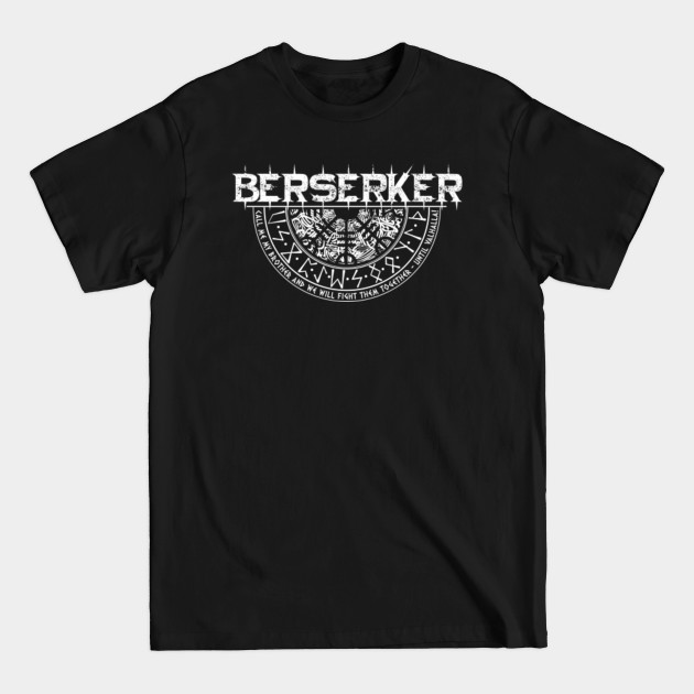 Discover Viking Berserker With Runes And Vegvisir Compass - Berserker - T-Shirt