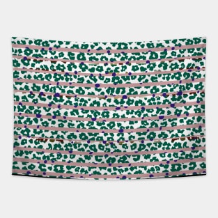 Colourful gradient unique flowers leopard stripes abstract modern 237 Pattern Tapestry