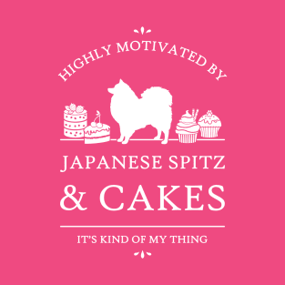 Highly Motivated by Japanese Spitz and Cakes - V2 T-Shirt