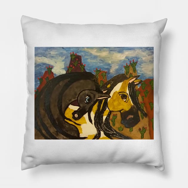 Horses 2 Pillow by LeslieK75