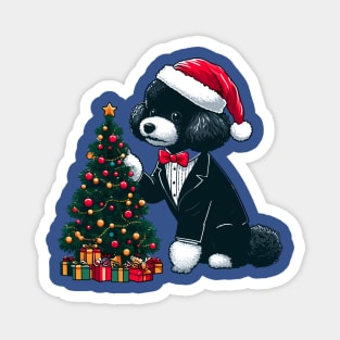 Poodle Dog Christmas Magnet