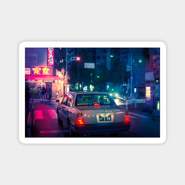 Late night taxi ride Magnet by TokyoLuv