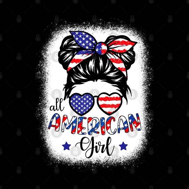 All American Girls 4th Of July Bleached Shirts Daughter USA by nikolay