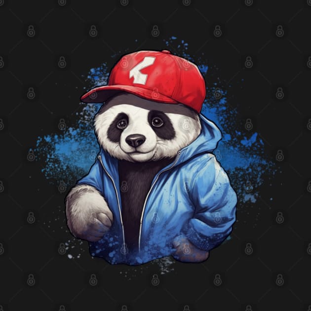 Cute panda wearing baseball cap by VenusAMShop