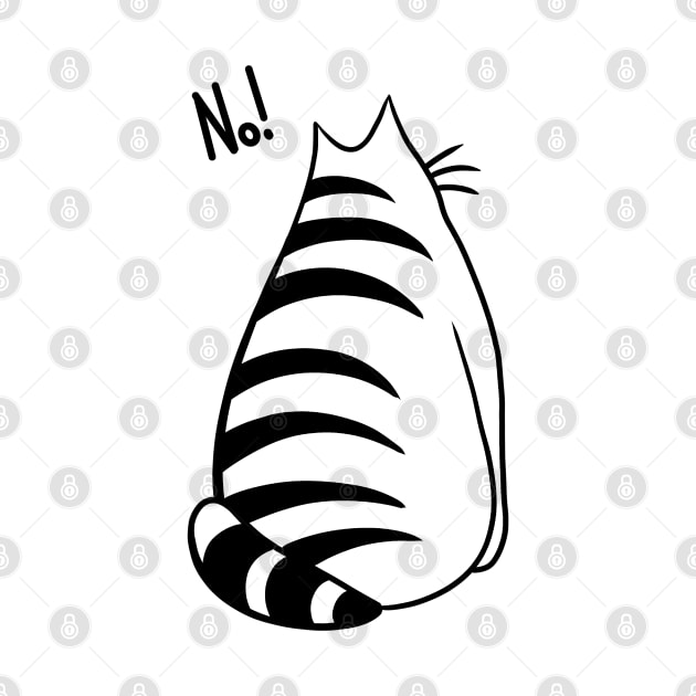 No! Funny cartoon fat cat by Kuchinska design