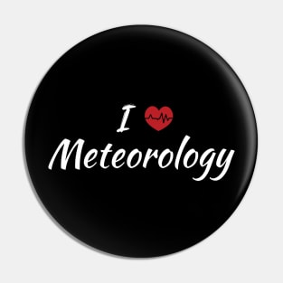 I Love Meteorology Cute Red Heart Pin