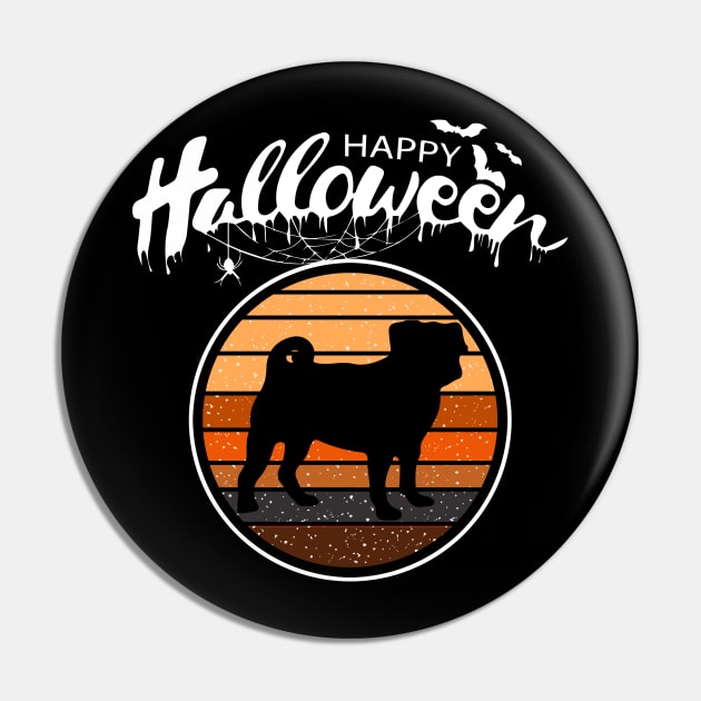 Funny Happy Halloween Beautiful Pug Men Women Kids Gift Pin by mlleradrian