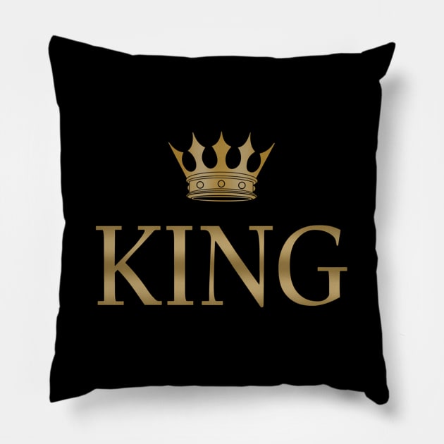 King Gold Crown Pillow by Weirdcore