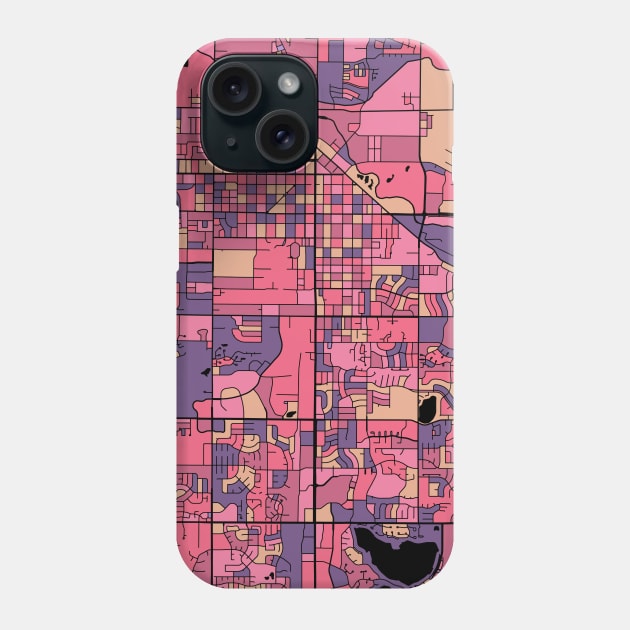 Fort Collins Map Pattern in Purple & Pink Phone Case by PatternMaps