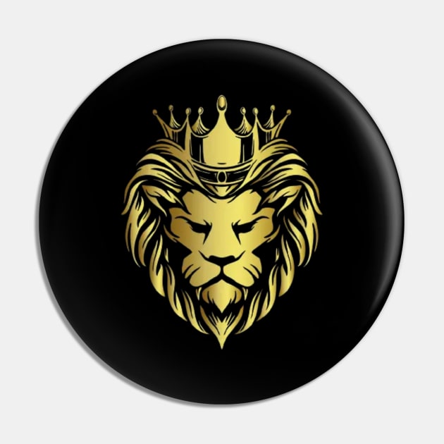 Lion With Crown Pin by Pieartscreation