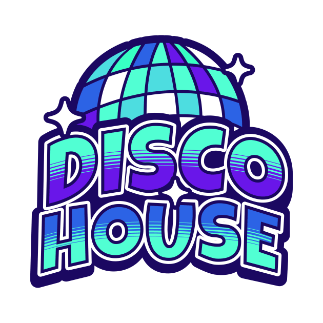 DISCO HOUSE  - Y2K Disco Ball (Purple/aqua blue) by DISCOTHREADZ 