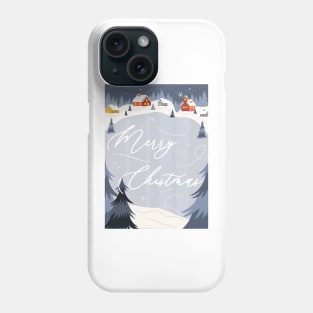 Merry Christmas Ice Skating Scene Phone Case