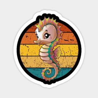 Seahorse Sunset Vintage Magnet