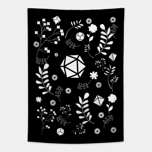 White Polyhedral Dice Set with Plants and Flowers of the Druid Tapestry