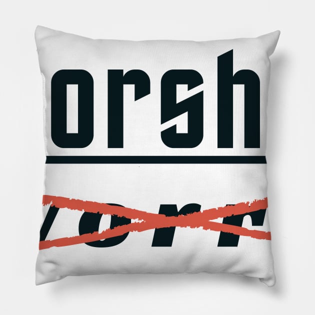 WORSHIP not WORRY 3 Pillow by Push Concepts