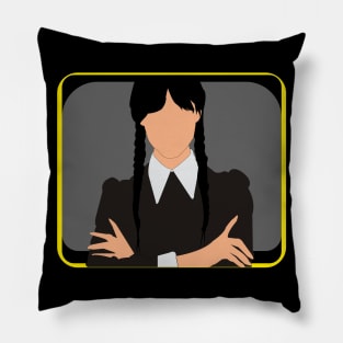 Wednesday Addams in Vector Art Style Pillow