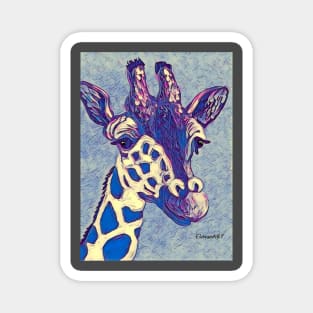 Blue Giraffe Magnet