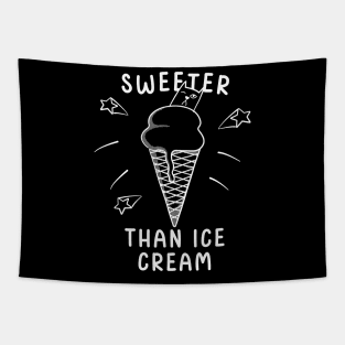 Sweeter Than Ice Cream Cute Kawaii Kitty Ice Cream Cone Tapestry