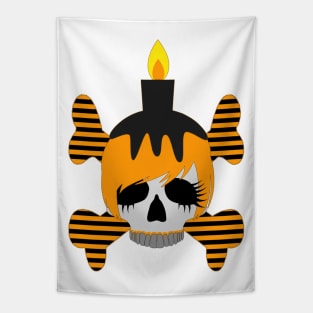 Skull with a Candle Tapestry
